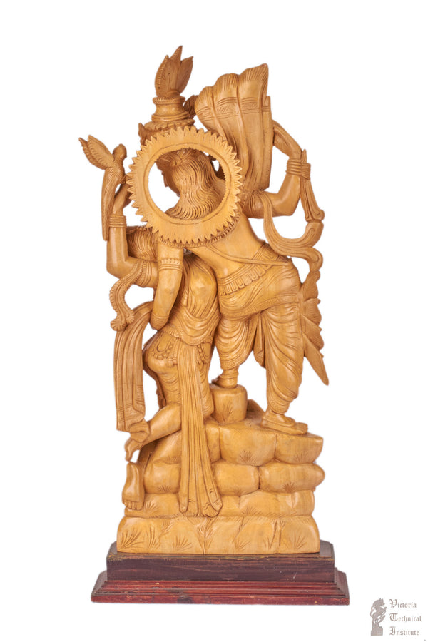 Handmade Wooden Romance Radha Krishna Statue