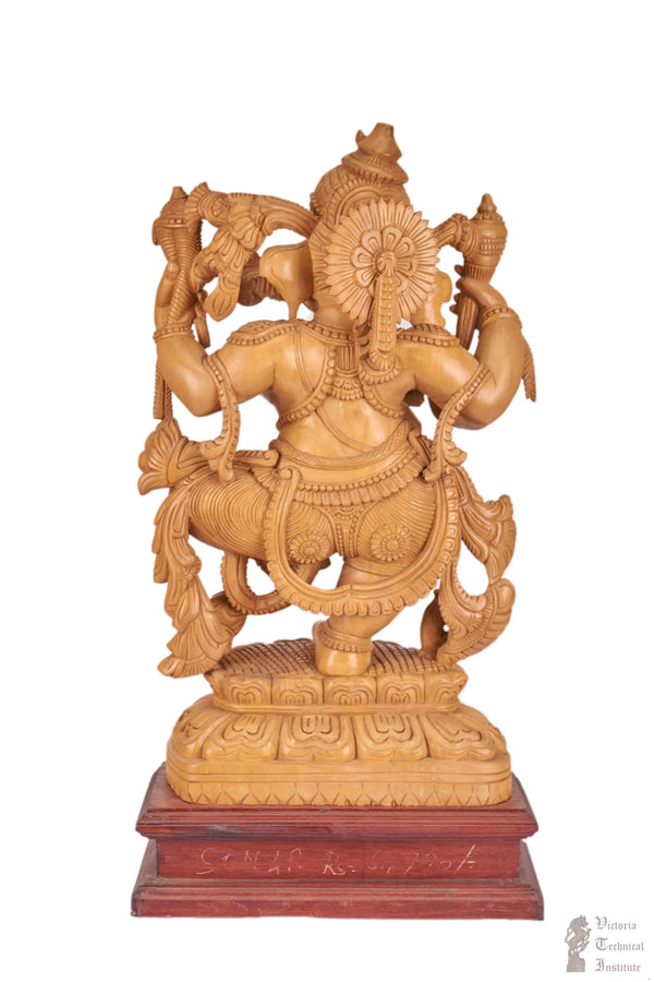 Handmade Wooden Dancing Ganesha Statue
