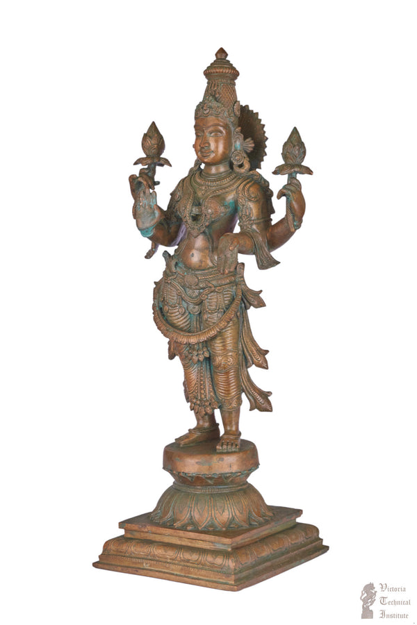Handmade Bronze Standing Lakshmi Statue