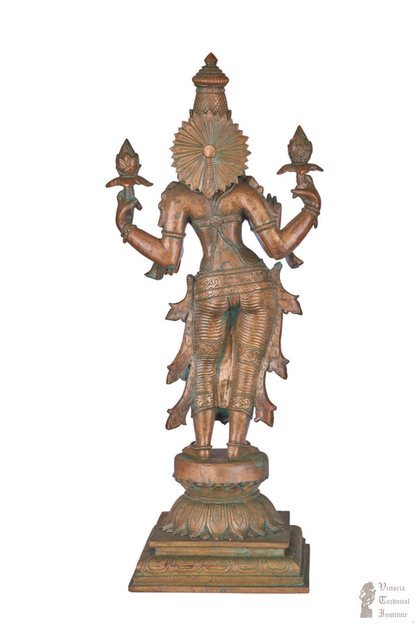 Handmade Bronze Standing Lakshmi Statue