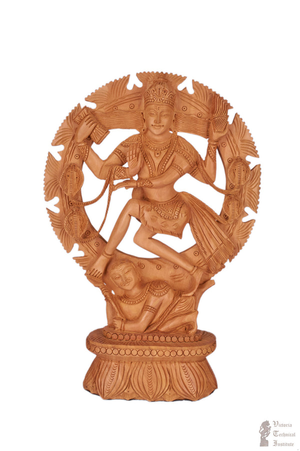 Handmade Wooden Carved Lord Natarajar Statue