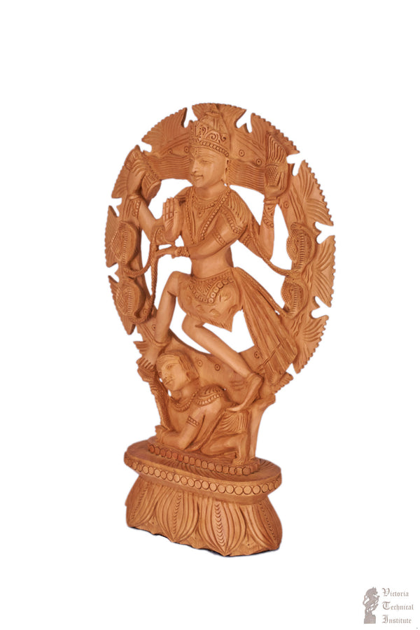 Handmade Wooden Carved Lord Natarajar Statue