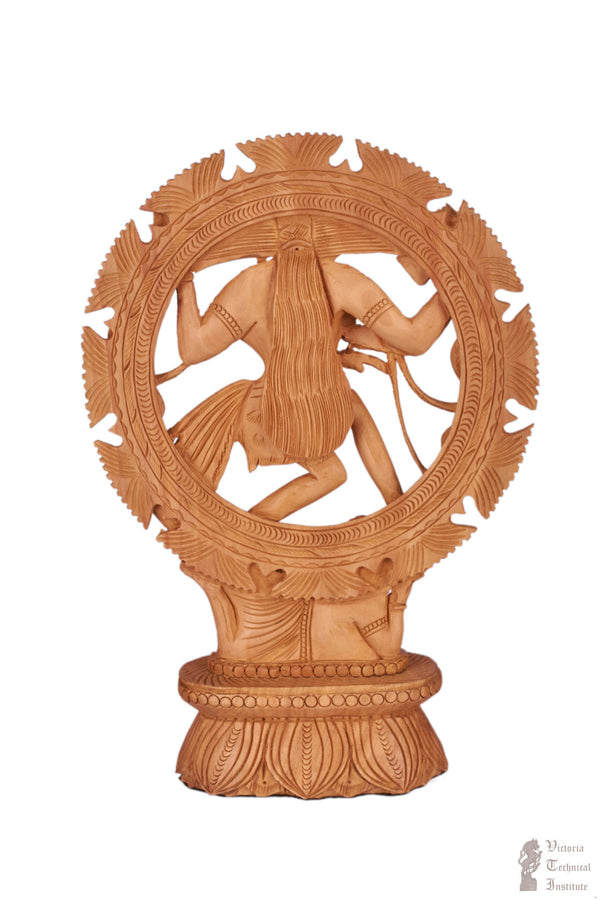 Handmade Wooden Carved Lord Natarajar Statue