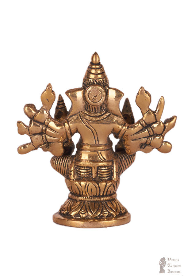 Brass Lord Ganesha with Riddhi & Siddhi Statue