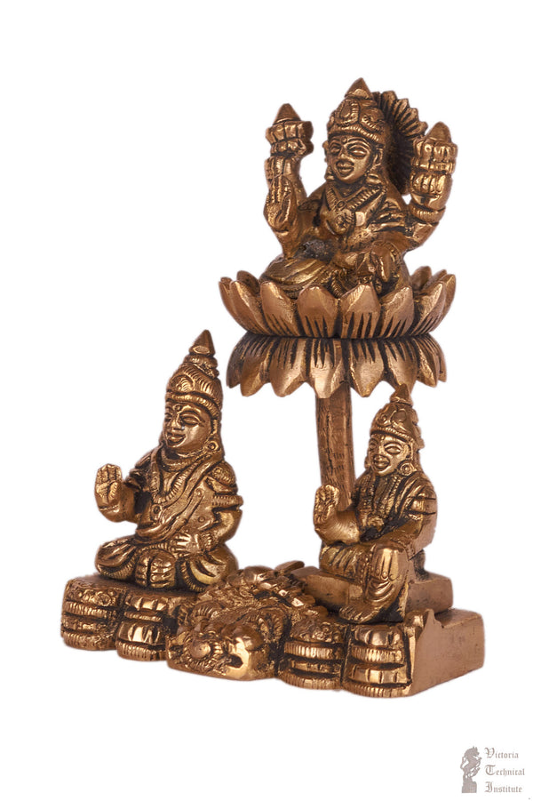 Brass Kubera Lakshmi Statue