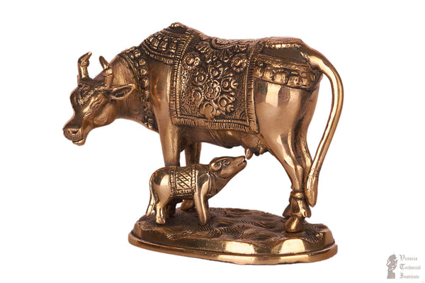 Brass Cow and Calf Statue 6