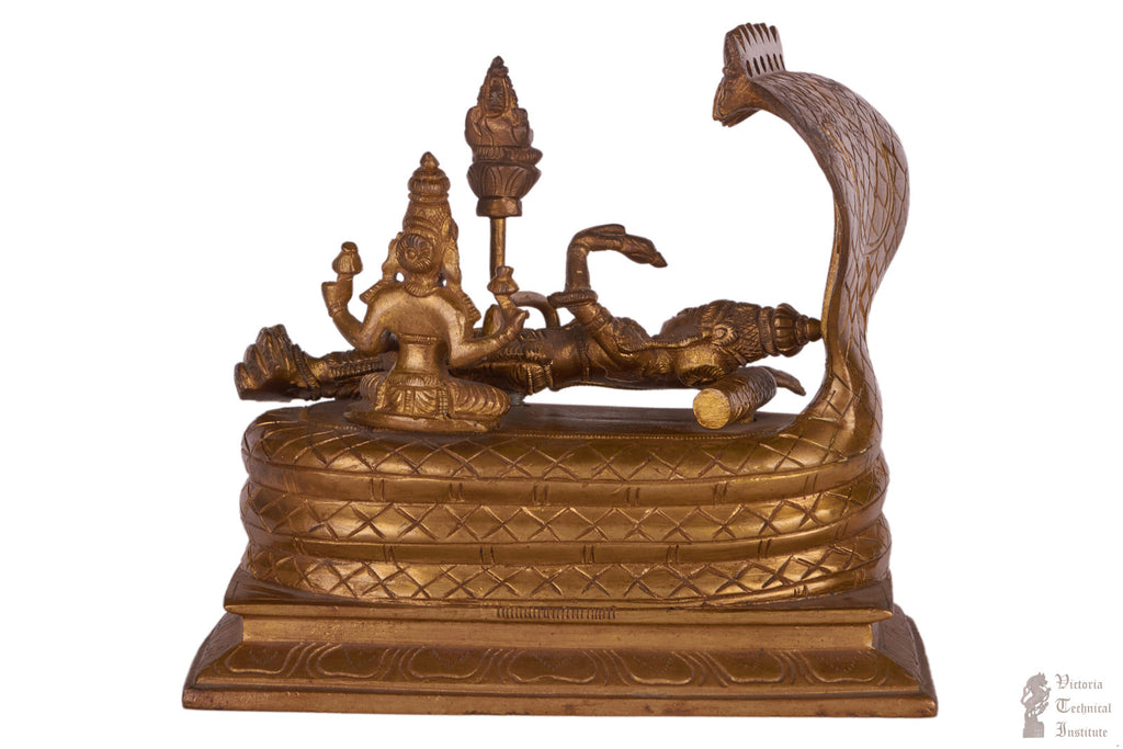Brass Vishnu Padmanabhan Swami Statue, 19 Cm Big Brass Lord Vishnu Sleeping  on Sheshnag, Anantdeva Morti, Brass Vishnu Padmanabha Idol. - Etsy Israel