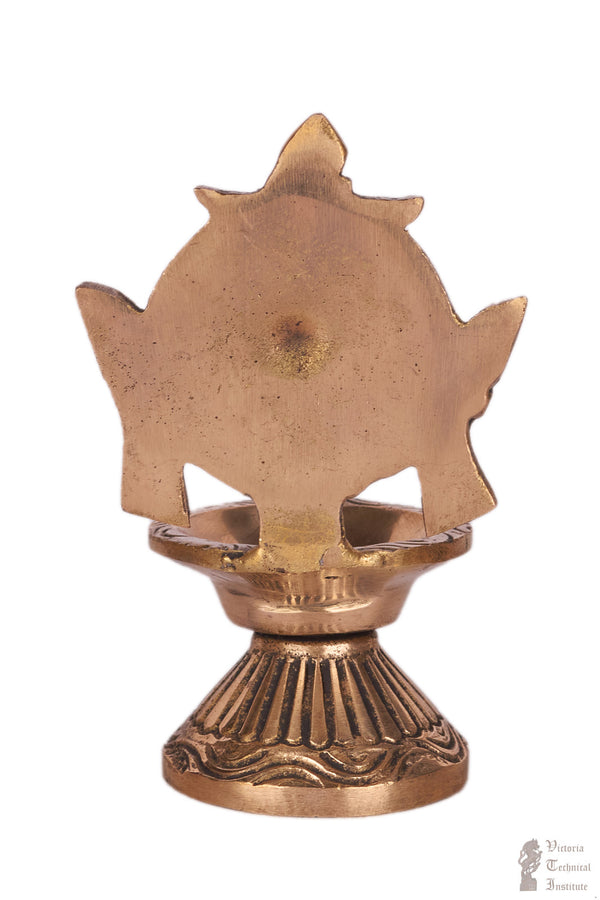 Brass Chakra Design Oil Lamp/Diya/Vilakku