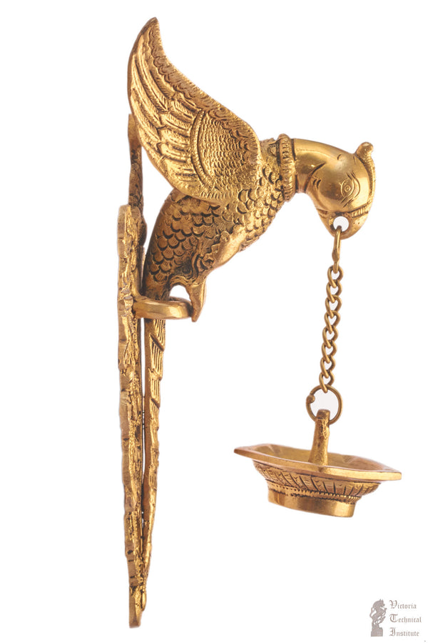 Brass Parrot Design Oil Lamp/Diya
