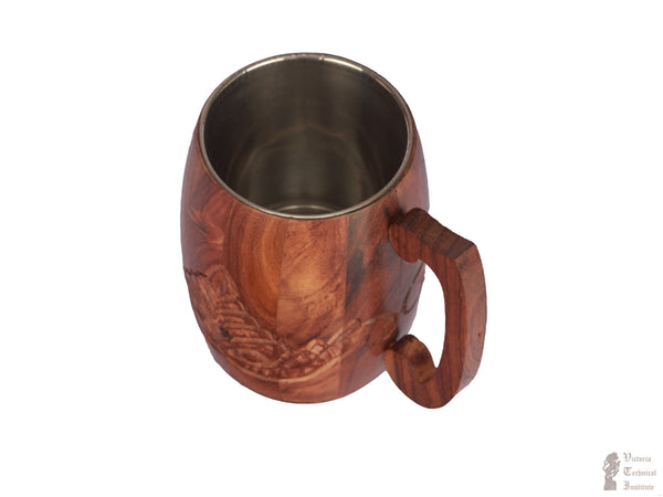 Handmade Wooden & Silver Mug