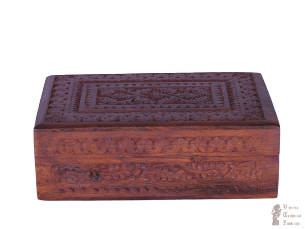 Handmade Wooden Carved Jewellery Box