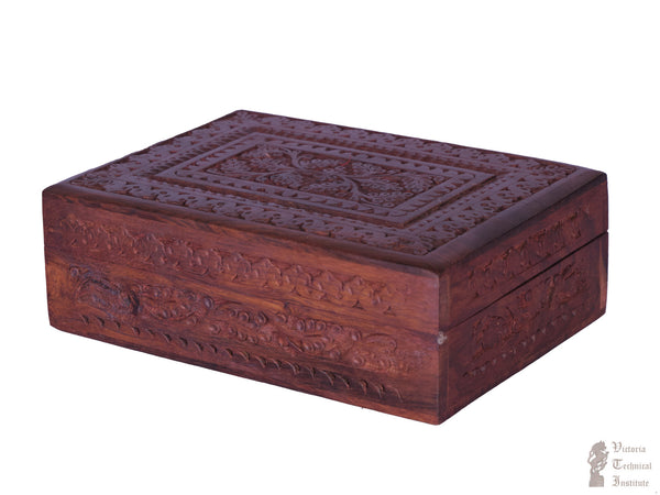 Handmade Wooden Carved Jewellery Box