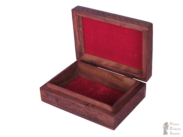 Handmade Wooden Carved Jewellery Box