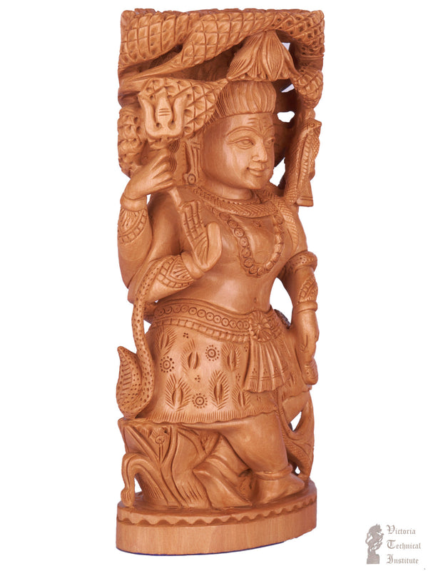 Handmade Wooden Goddess Lakshmi Statue